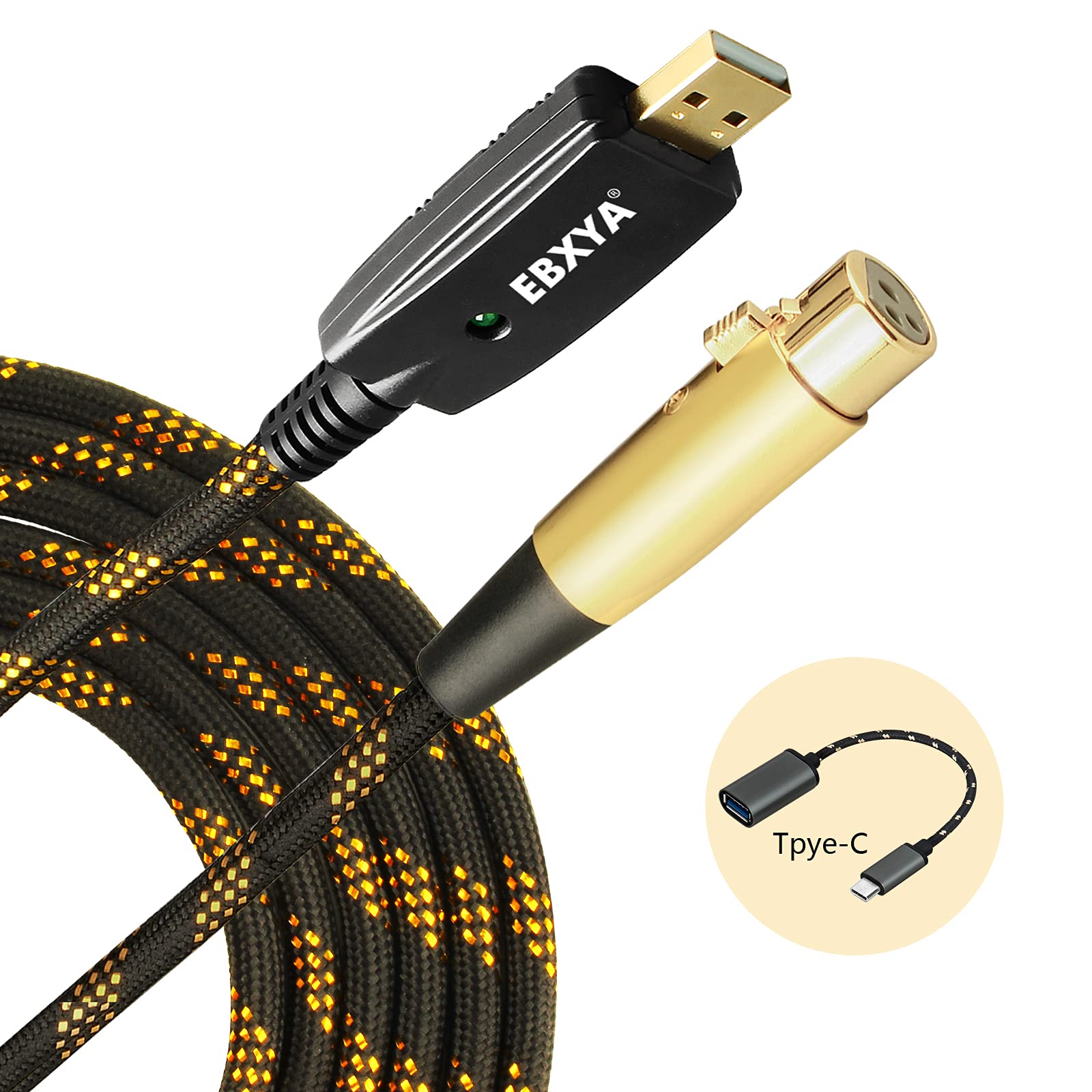 EBXYA XLR USB Cable USB to Female XLR Cable Mic Link Converter for Computer Music Recording USB Microphone Cable (3m/10ft) — image 1