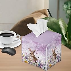 Talayituse Rabbit Tulip Print Tissue Box Cover