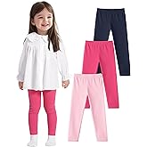 ZUEMET 3 Pack Baby Cotton Pants Toddler Boys Girls Leggings Basic Clothes Size 18M-5T