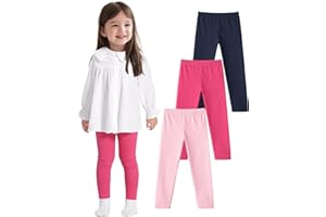 ZUEMET 3 Pack Baby Cotton Pants Toddler Boys Girls Leggings Basic Clothes Size 18M-5T