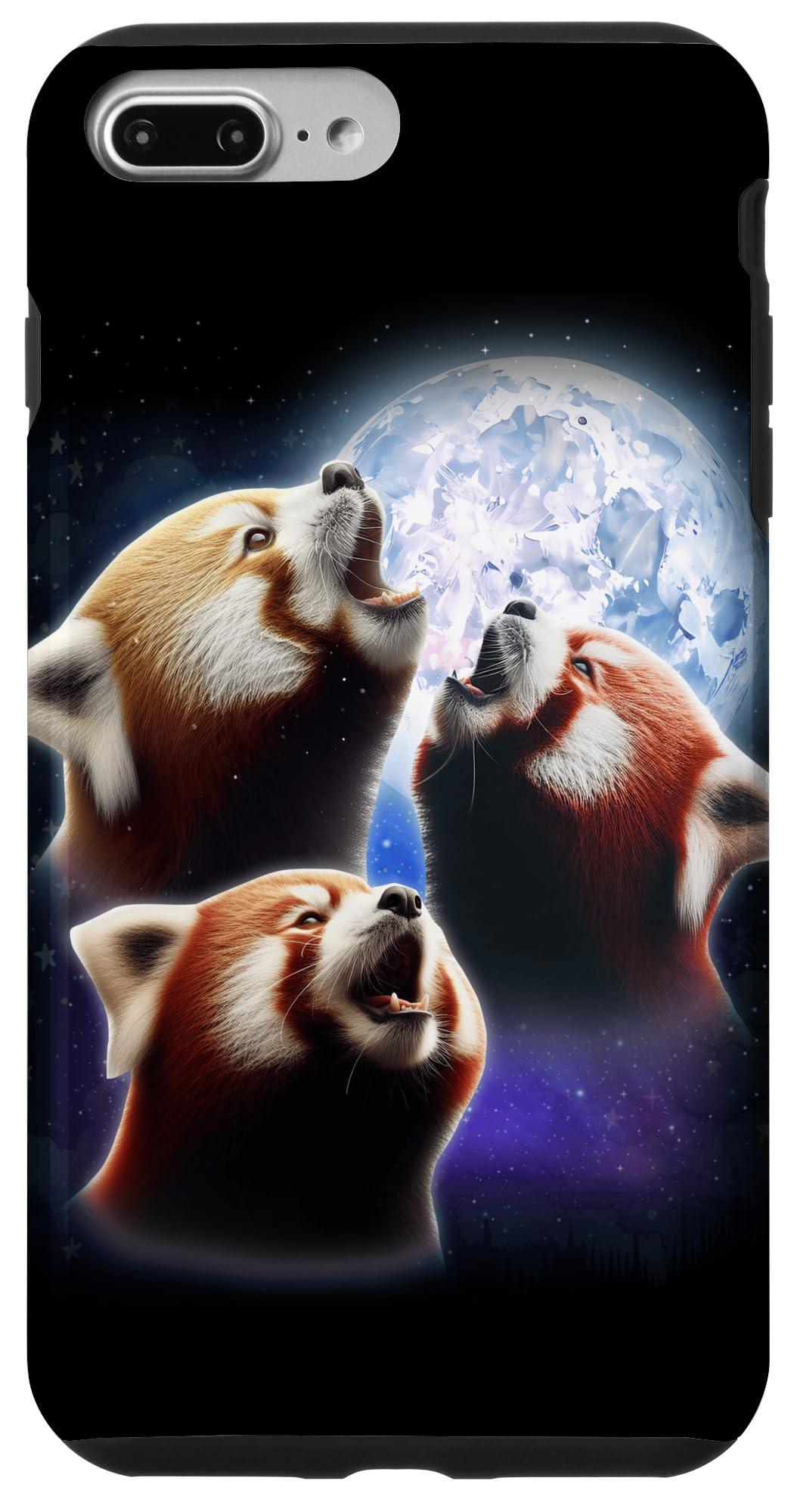 iPhone 7 Plus/8 Plus 3 Red Pandas Howling At The Moon Funny Panda Bear Lover Kids Case