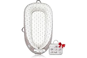MEINDOOVM Baby Lounger | Organic Cotton Infant Lounger | Reversible, Adjustable & Portable Floor Lounger | Soft, Breathable, Washable Cover