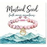 Long tiantian Mustard Seed Bracelet for Women Inspirational Jewelry Faith Moves Mountains Gift Mustard Seed Jewelry