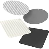 NiHome Jar Opener Gripper Pads, 6in Silicone for Seniors, 4-Pack | Multiple Neutral Colors &amp; Set Options, Palm-Textured with Hang Holes, Square and Round Shapes, Dishwasher Safe Coaster