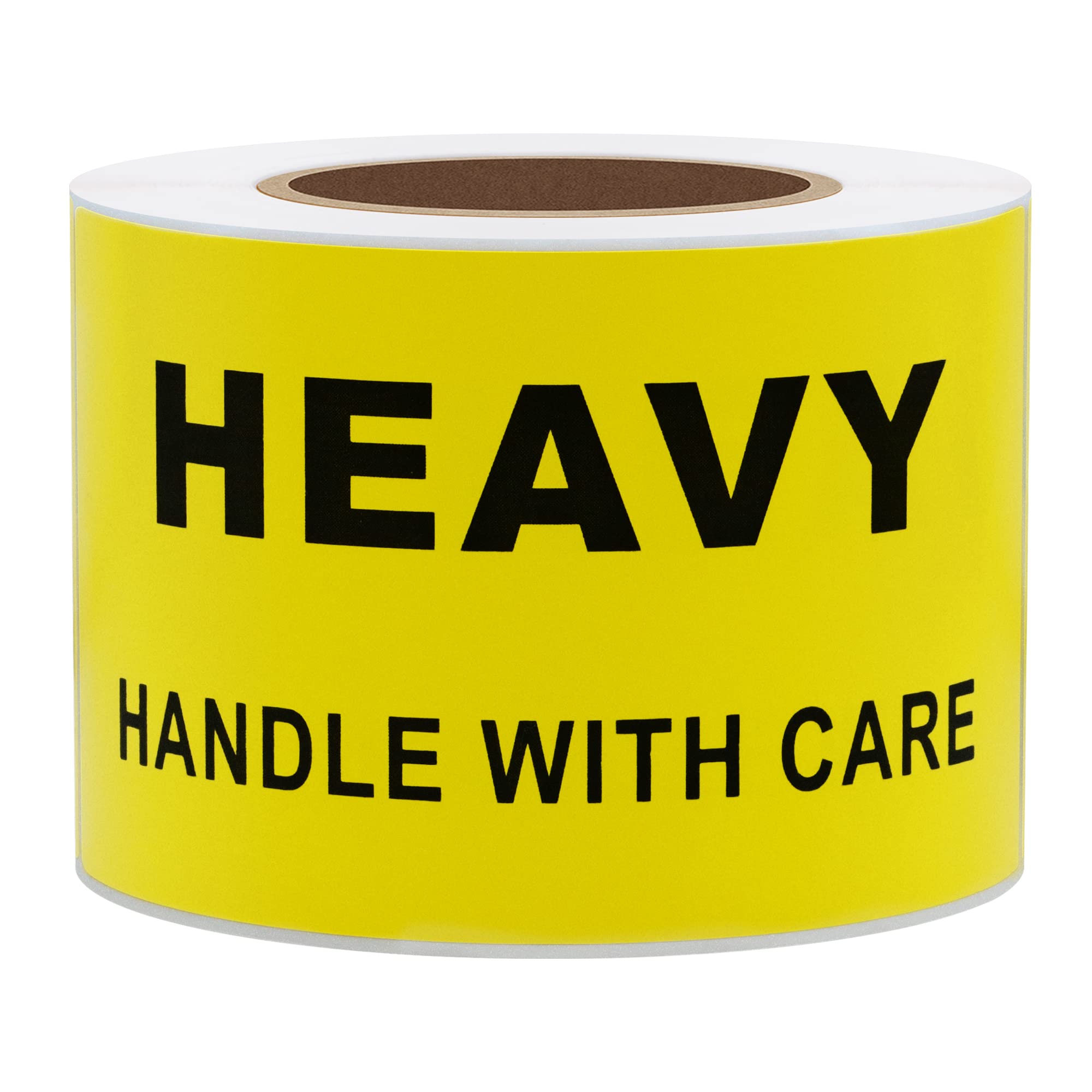 Hylabelest Heavy Warning Stickers 2x4 Inch Yellow Heavy Handle with Care Stickers Special Handling Shipping Labels 200 Adhesive Labels Per Roll