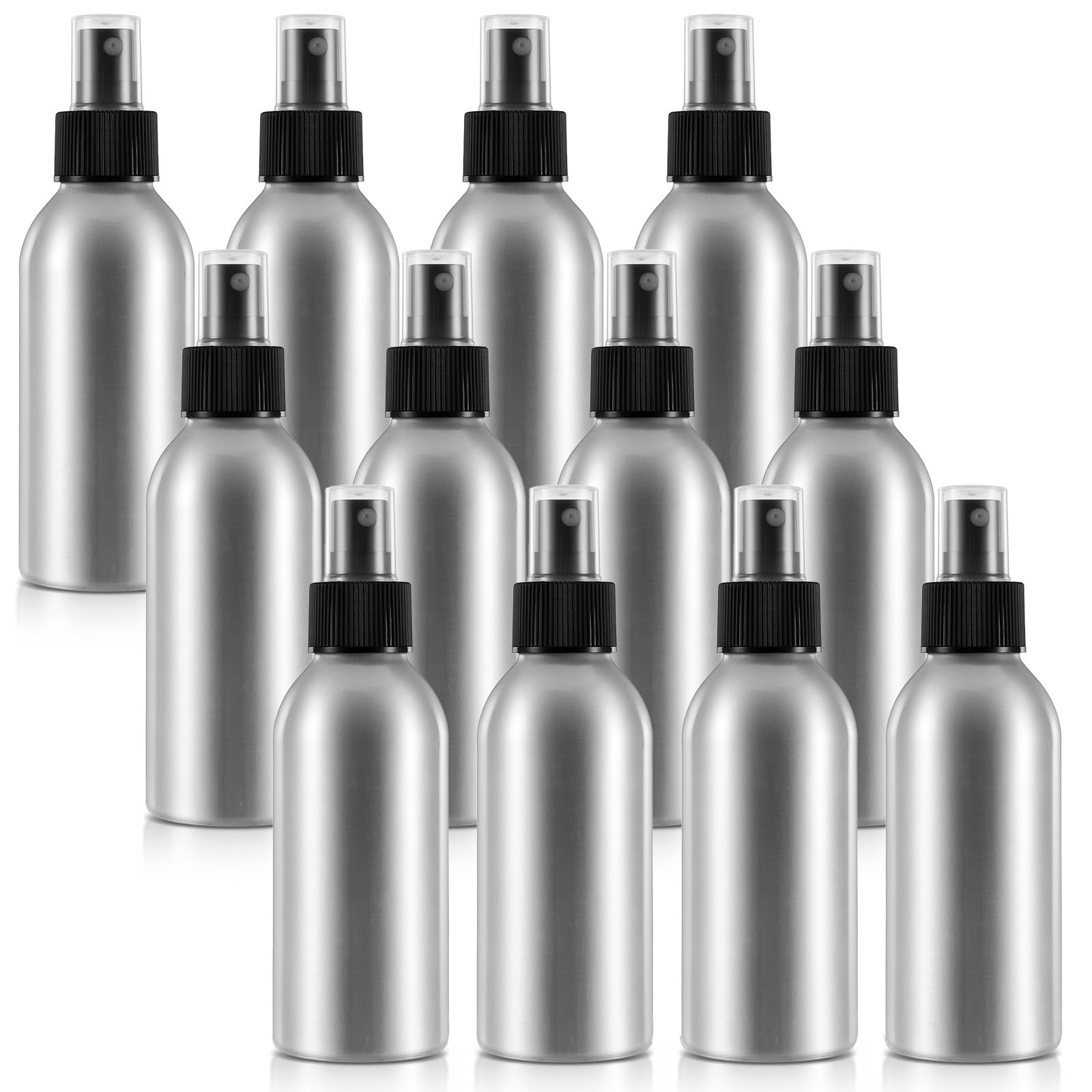 Photo 1 of 12 Pcs Aluminum Spray Bottles 4oz 120ml Fine Mist Spray Bottle, Leak Proof Travel Size Refillable Bottle, Reusable Aluminum and Plastic Empty Bottles 4 Ouncefor Cosmetic Perfume Essential Oil Storage