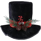 Udonf 15Inch Christmas Tree Snowman Decorative GiftHat,The Workmanship Is Made of Black Velvet Composite Black Felt Cloth Sewing, Used for Home Holiday ChristmasTree Decoration