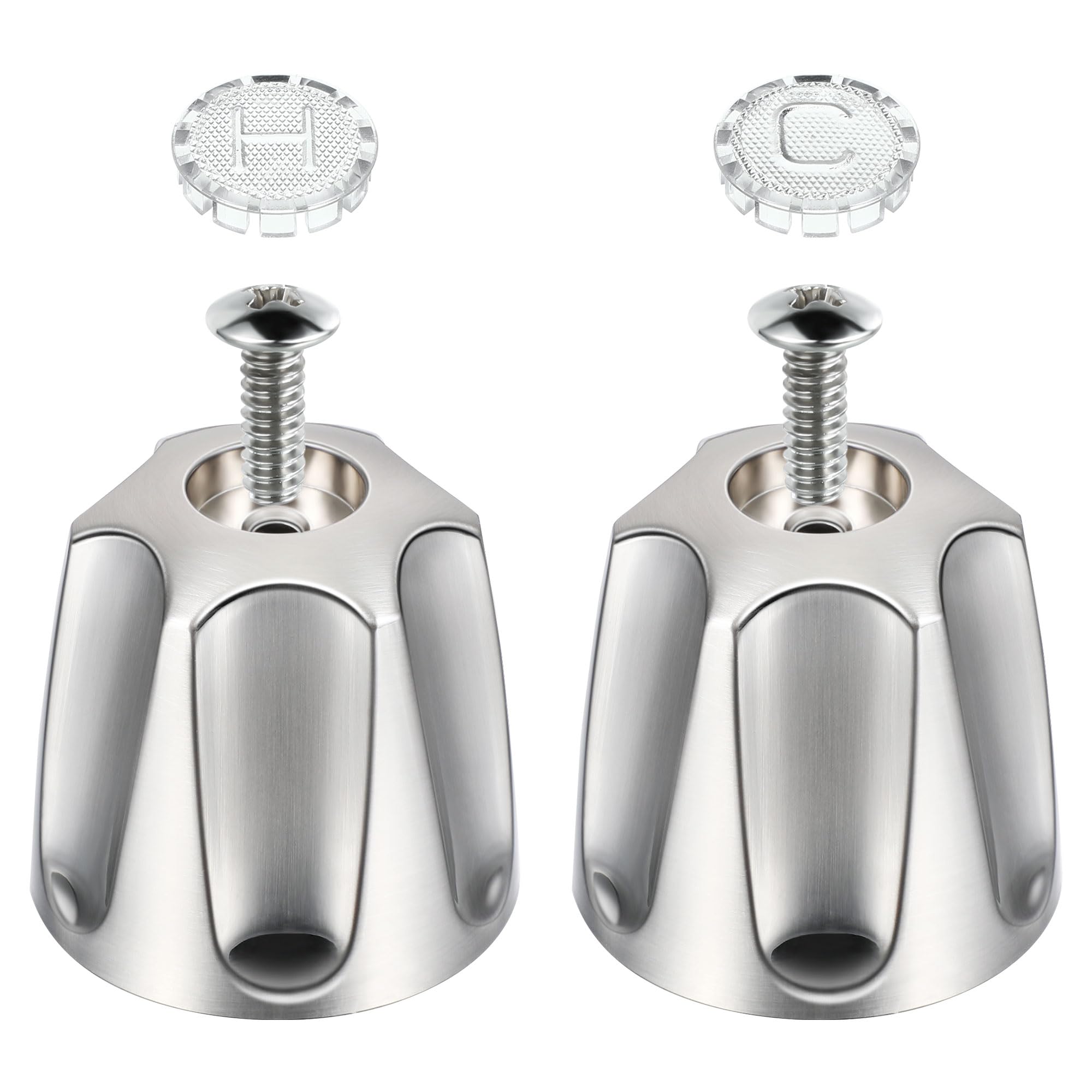 Photo 1 of Enhon 2 Piece Shower Knob Replacement, Hot and Cold Faucet Knobs Compatible with Price Pfister Verve Tub Shower, Include 2 Faucet Handles and 2 Screws for Remodeling Trim Kit(Brushed Nickel)