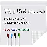 MMFB Arts & Crafts Whiteboard for Wall - 7 Foot White Board Stick On Wall Paper with Dry Erase Markers - Large Wallpaper Peel