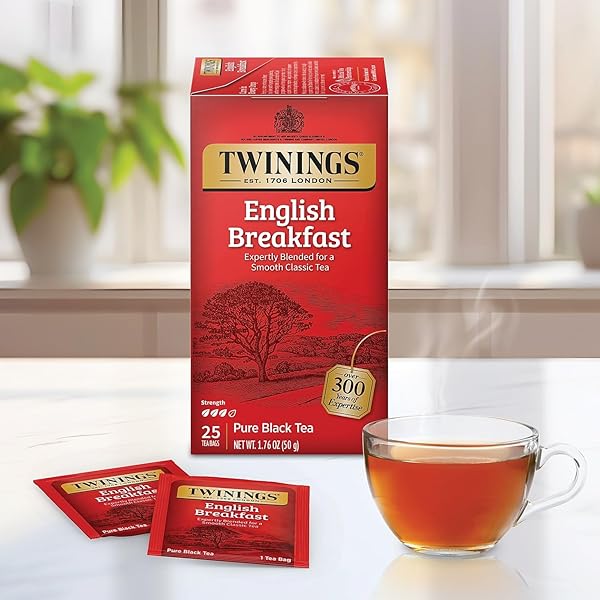 TWININGS ENGLISH BREAKFAST TEA, 25 COUNT (PACK OF 1)