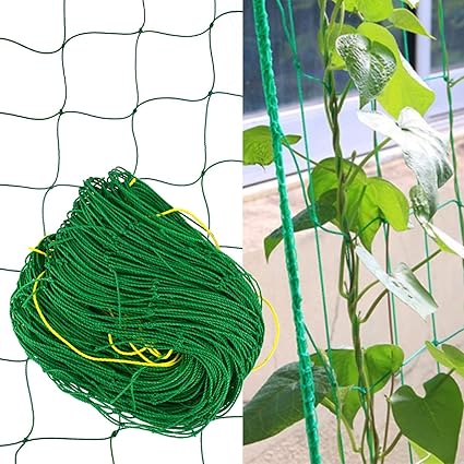 Amazon Com Compath Plant Trellis Netting Plant Support Vine Net Climbing Garden Trellis Net Garden Vine Plant Growing Flexible String Net 6 X 16 5 Ft 4 Square Mesh Size Garden Outdoor