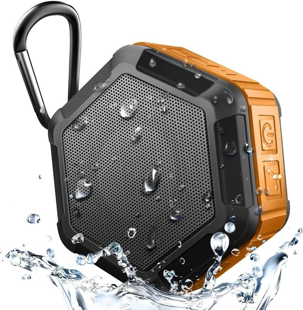 Portable Speakers, Wisdomcreate Mini Outdoor Wireless Stereo Bluetooth Speakers wateproof with FNC, Built in Microphone Hands-Free Calling for iPhone, iPad, Samsung, Tablets, Computre and More Orange