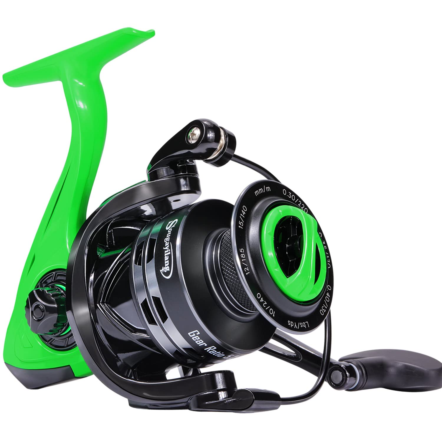 Sougayilang Spinning Fishing Reel, 5.2:1 High Speed Spinning Reel, Lightweight 11+1BB Ultra Smooth for Saltwater or Freshwater - GT6000