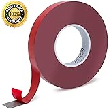 Double Sided Acrylic Heavy Duty Mounting Tape,Removable,Gray,Tough Bonding Strength,Weatherproof,1 In x 590in- 1mm Thickness