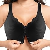 Tupaba Jelly Front Closure Bras for Women Wireless Padded Post Surgery Bra No Underwire Seamless Full Coverage Comfortable
