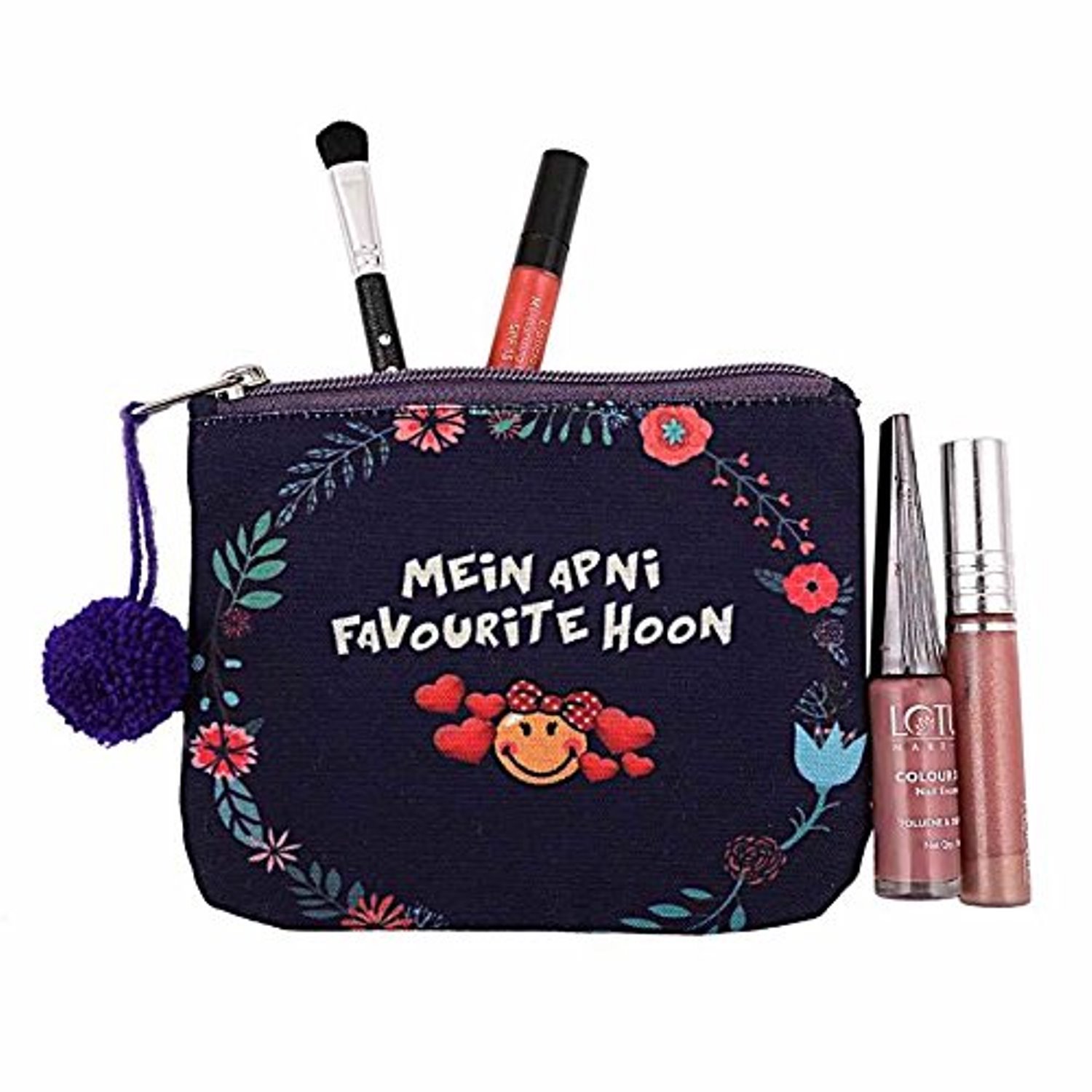 the crazy me main apni favourite makeup/coin pouch 15 by 12 cm