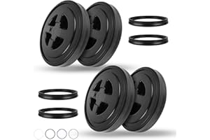 FWEEK 4 Pieces 5 Gallon Leak-Proof Bucket Lid Food Grade Plastic Storage Buckets Screw Seal Lids Screw Pail Lid Pet Food Storage Chicken Feeders Paint Storage Compatible with Gamma,Black