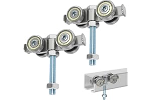OZHOMY 4 Wheel Trolley Assembly Heavy Duty Silent Roller with M10 Bolt & 3 Nuts for 1-5/8" Wide and Taller Strut Channel –2 P