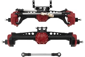 MEUS RACING SCX10 Axles Front & Rear Portal Axles for Axial SCX10 SCX10 II 1/10 RC Crawler Upgrade Pasrts, Nylon Axles with Steel Gears and Metal Bearings（Red）