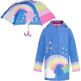 addie &amp; tate Kids Umbrella for Girls and Boys &amp; Rain Coats Set -Toddler Umbrellas Kids Raincoat Boys Girls Jacket