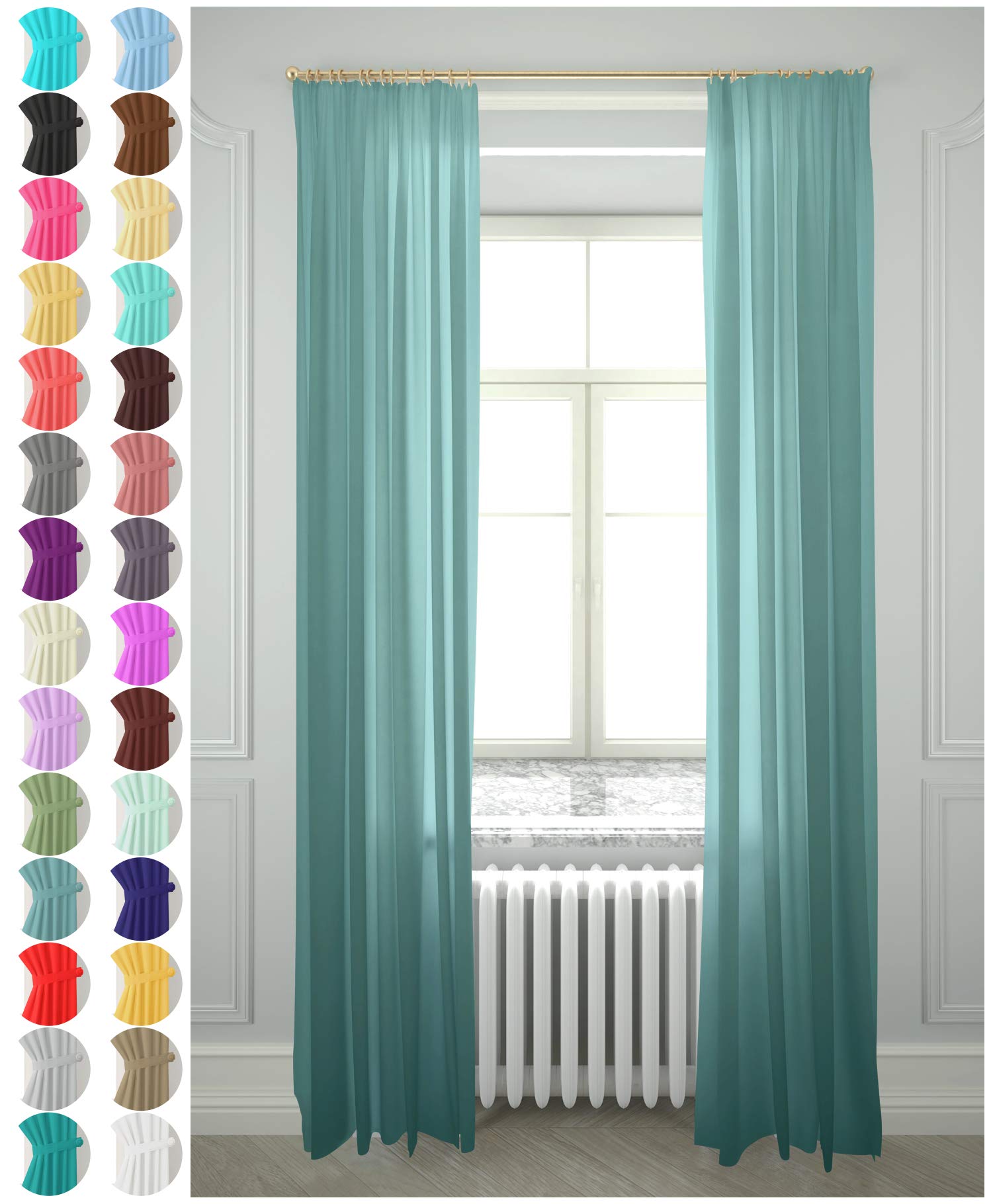 Megachest gathering tape voile curtain(ocean W 56" x L 81" (2 Panels)
