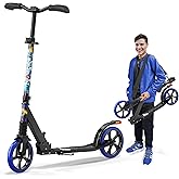 Campior Kick Scooter for Ages 6+, for Kids, Teens, and Adults, Max Load 240 LBS, Foldable, 8-inch Big Wheels for Kids and Adults, with Kickstand, 3 Adjustable Levels, Child Safety Approved, Graffiti