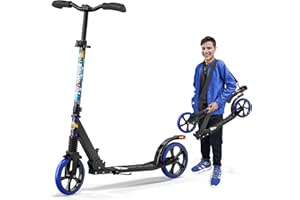 Campior Kick Scooter for Ages 6+, for Kids, Teens, and Adults, Max Load 240 LBS, Foldable, 8-inch Big Wheels for Kids and Adults, with Kickstand, 3 Adjustable Levels, Child Safety Approved, Graffiti