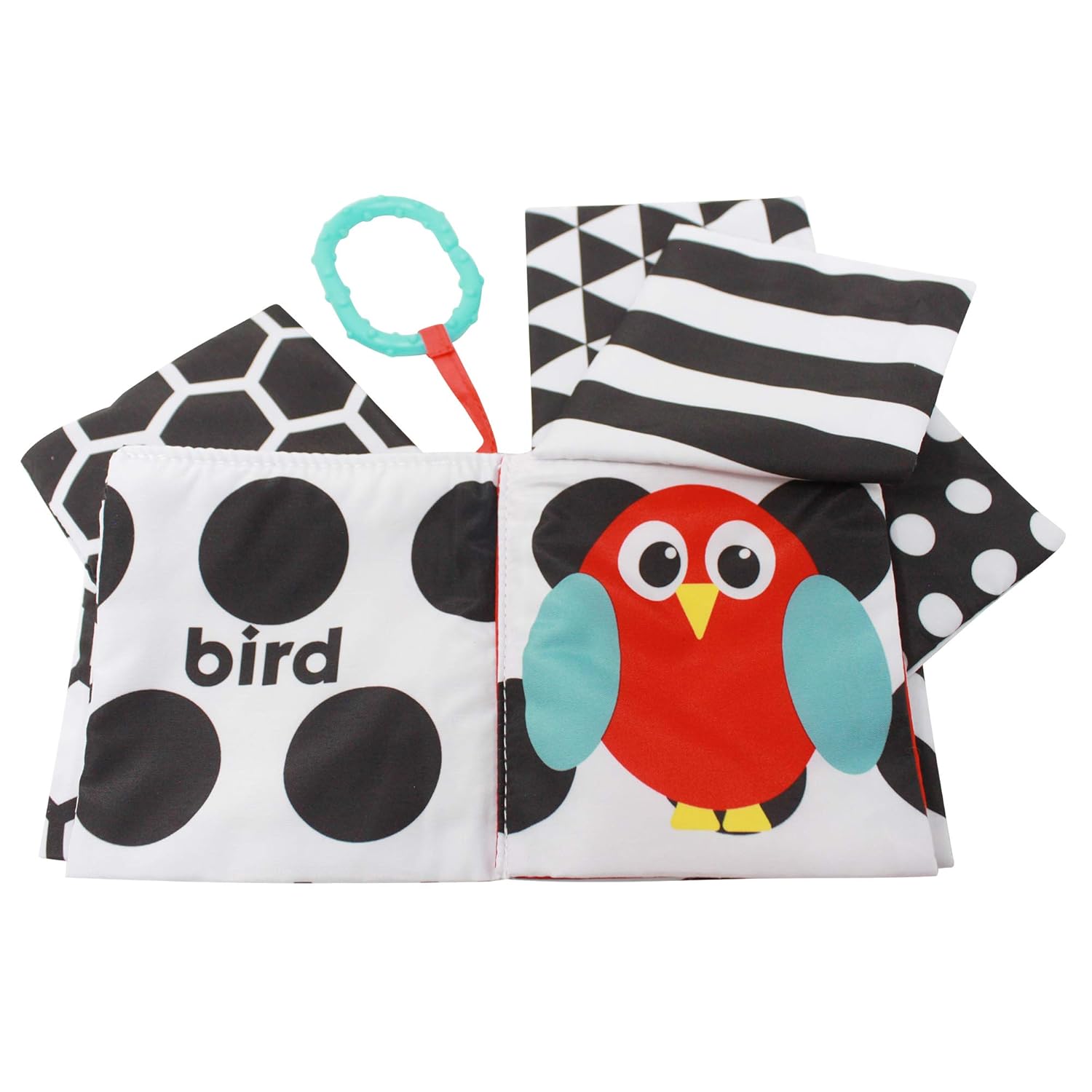 Sassy Peek-a-Boo Activity Book with Attachable Link for On-The-Go Travel | Black & White | for Ages Newborn and Up : Baby