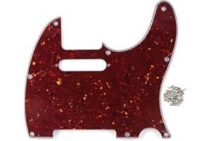 FLEOR 8 Hole TL Pickguard Scratch Plate with Pickguard Screws Set Fit USA/MX Standard TL Style Pickguard Replacement, 4Ply Re