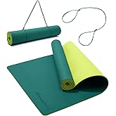 Ewedoos Eco Friendly Yoga Mat Thick TPE Yoga Mat Non Slip Yoga Mats Anti-tear Exercise Workout Mat for Women Men Kids Yoga, Pilates and Fitness