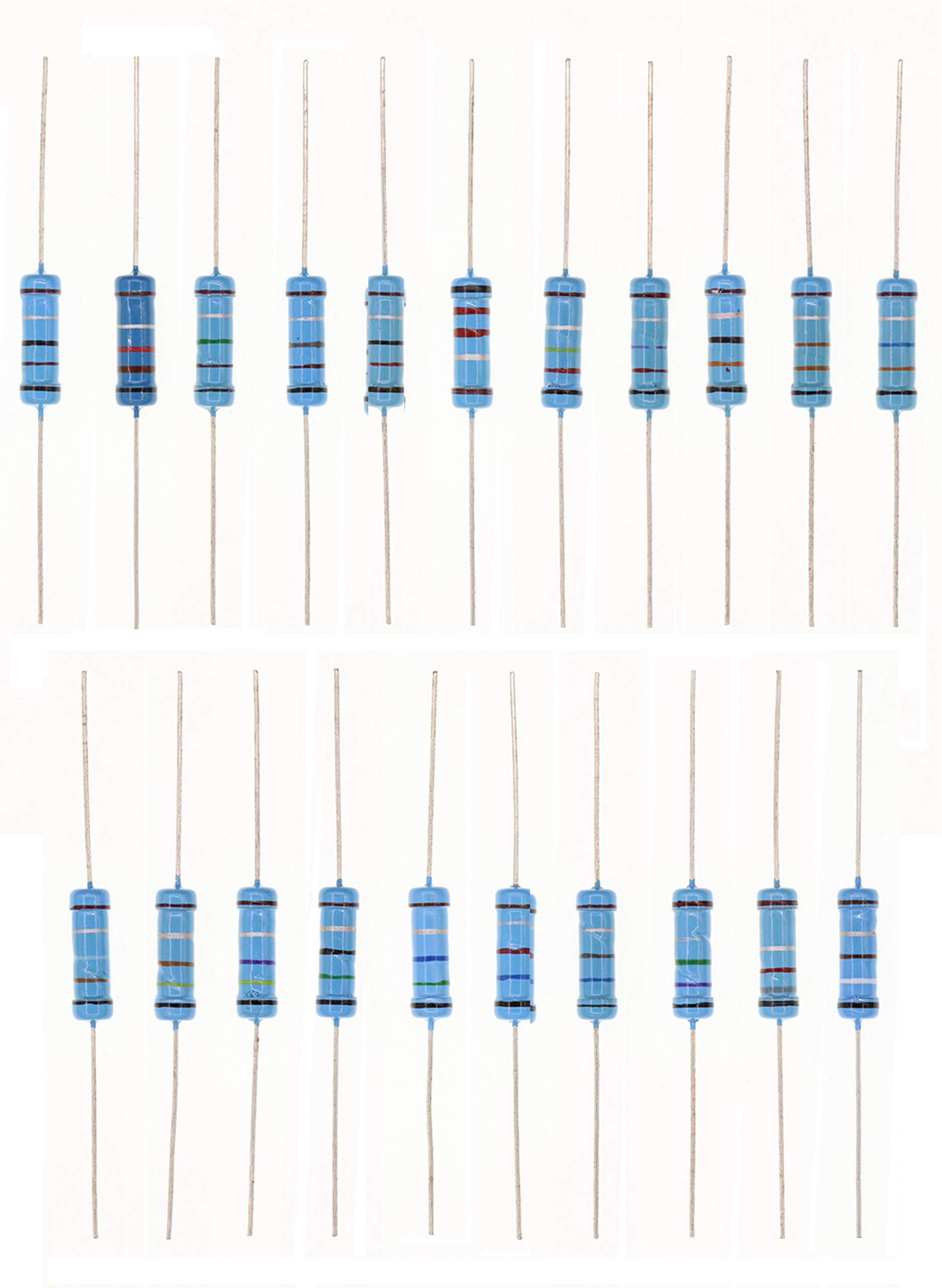 HUABAN 5PCS * 21 Values 2W 2 Watts 0.1 0.2 0.3 0.5 0.12 0.15 0.18 0.22 0.24 0.27 0.33 0.36 0.39 0.43 0.47 0.56 0.62 0.68 0.75 0.82 0.91 Ohm 1% Metal Film Resistor