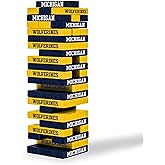 Wild Sports NCAA Pro Football Tabletop Stackers Block Game for College Football Fan, Dorm Game, Tailgate