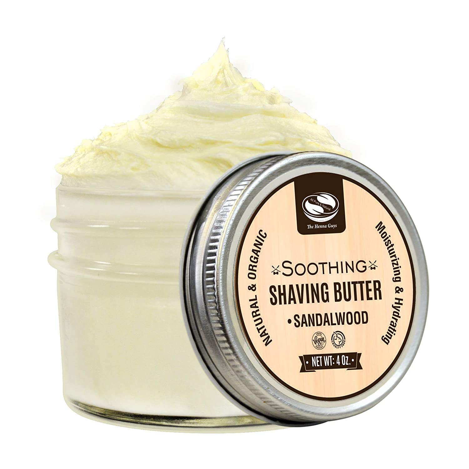 4 fl. Oz Sandalwood Shaving Butter, Made with Moisturizing