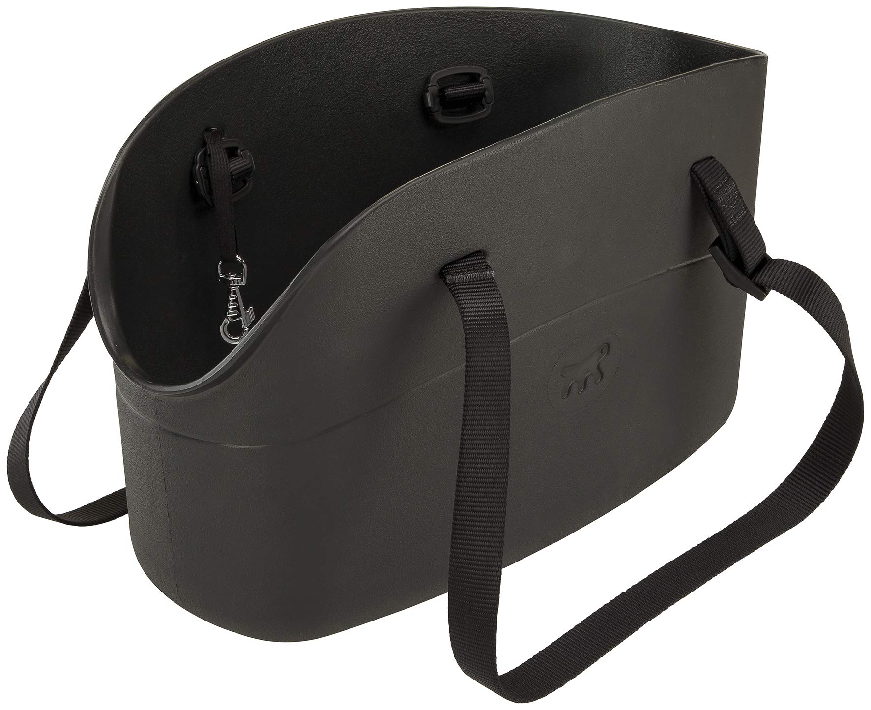 Ferplast Dog Carrier Bag up to 8 kg. Soft Rubber Plastic, Waterproof and Washable Cat Carrier, Adjustable Handles, Safety Strap, 43.5 x 21.5 x 27 cm. Black