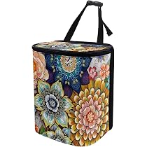 Talayituse Cactus Print Car Trash Can – Adjustable Straps, Zip Closure, Collapsible Storage Bag - View #3