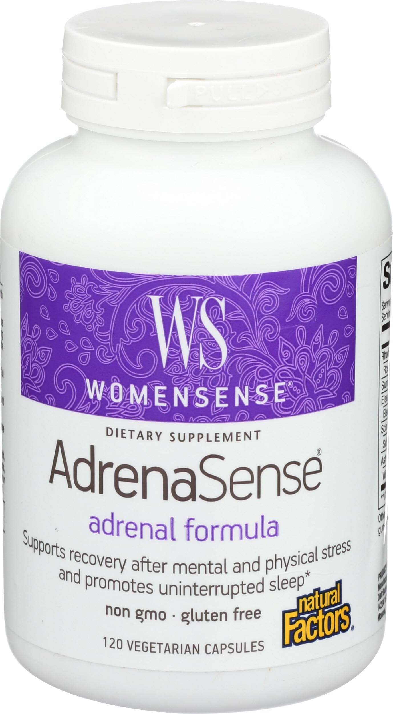 WomenSense AdrenaSense by Natural Factors, AdrenaSense, Herbal Supplement for Adrenal Support and Stress Relief, Vegan, Non-GMO, 120 Capsules
