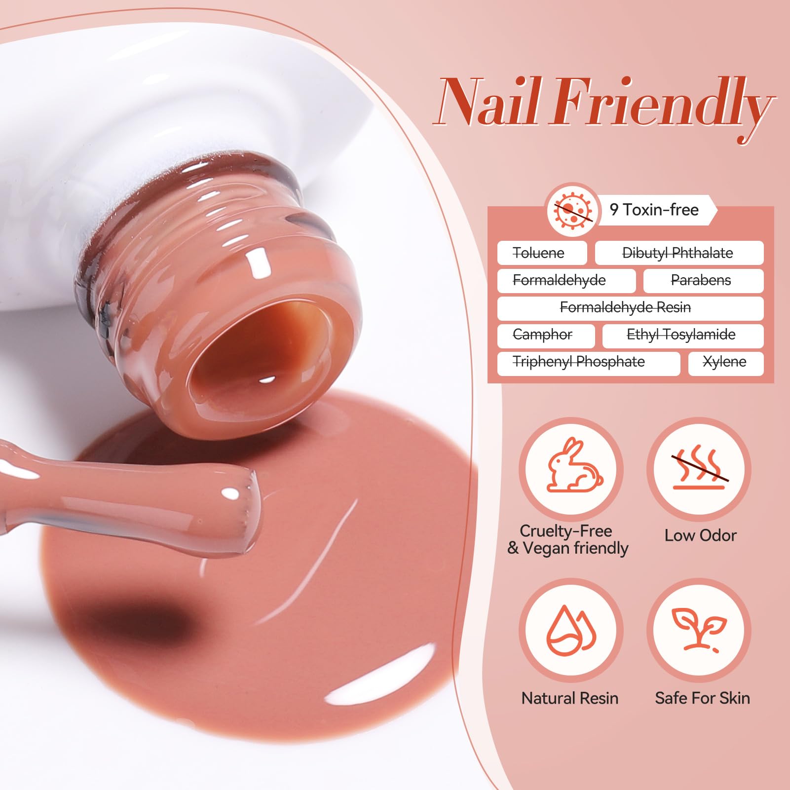 Born Pretty Jelly Burgundy Gel Nail Polish Fall Winter Jelly Wine Gel Polish Translucent Gel Polish Brown Purple Red Nude Colors Sheer Gel Polish Set Nail Art Varnish Manicure 6PCS - Image 8