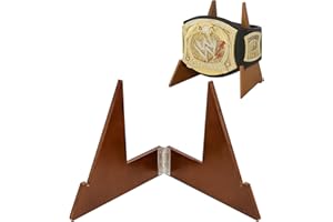 HOSASSPER Championship Belt Display Stand, Wrestling Belt Holder for Boxing, Football, Sport Awards, Stable Triangular Base for Buckles, Badges & Corporate Trophies, Versatile Clear Acrylic Stand