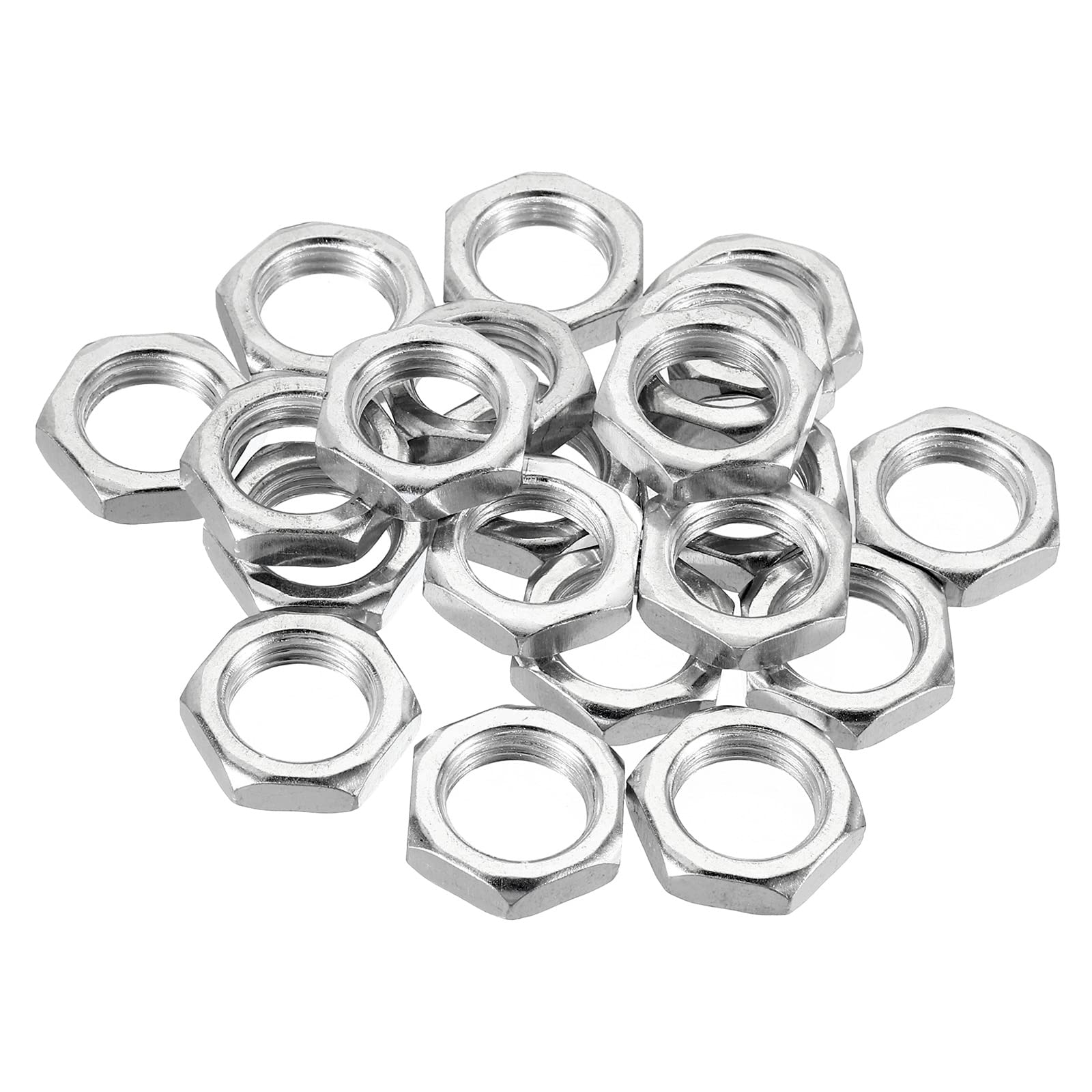 PATIKIL M16 x 1.5 Steel Hex Nuts, 20 Pack Metric Thread Zinc Plated Finished Hardware Nuts Screw Bolt Fasteners 6mm Height