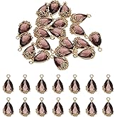 YOKIVE Faceted Teardrop Rhinestone Gemstone Charms, Glass Crystal Dangle Pendants, Great for Necklace