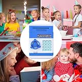 Thedttoy Electronic Piggy Bank Money Safe Blue Password with ATM Style Box view 7