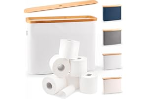 LONBET Toilet Paper Storage for 12 Rolls, Stackable & Foldable - The Ultimate Bathroom Organizer - Waterproof & Roll Holder w