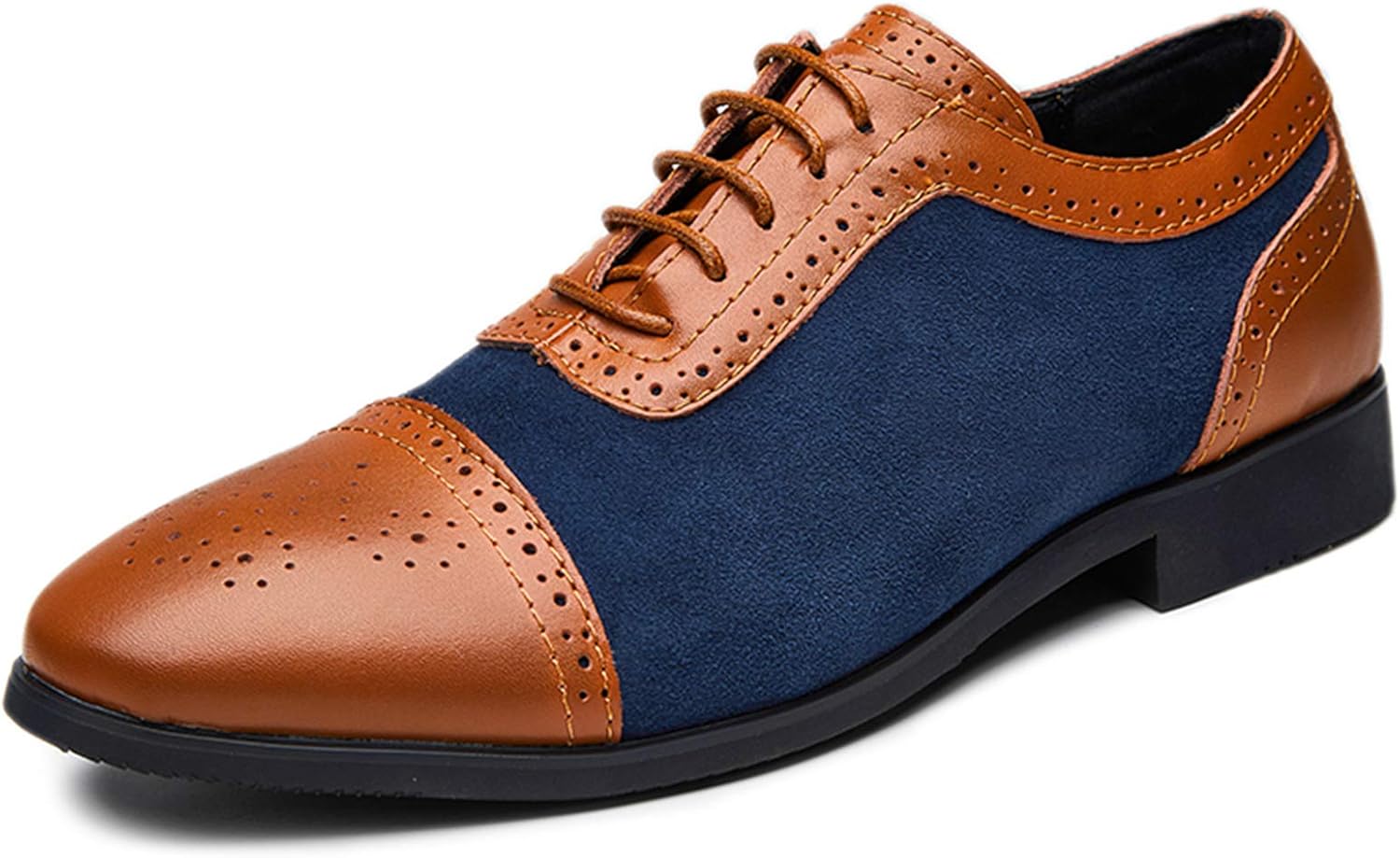 Blue Dress Shoes for Men Fashion Classic lace up Suede