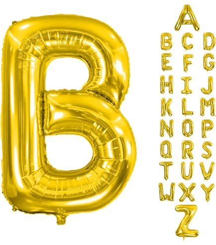 Gold Letter Z Balloon 40 Inch - Large Foil Mylar Alphabet Balloon For Parties