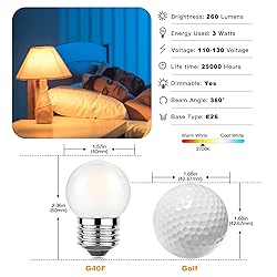 Sphoon Dimmable LED 3W Small Light Bulb, 25w