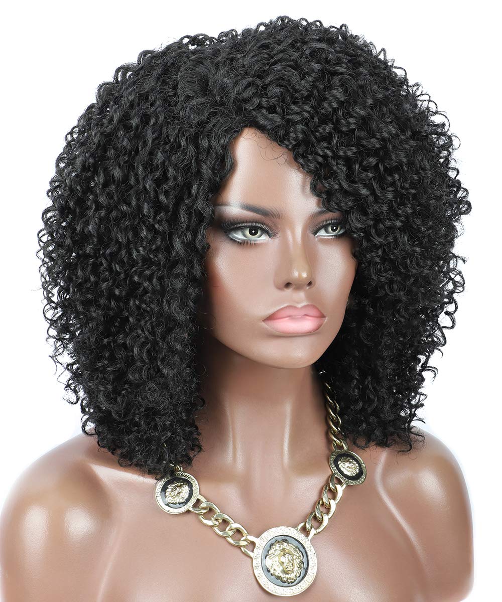 Amazon Com Kalyss Black Afro Kinky Curly Wigs For Women Premium
