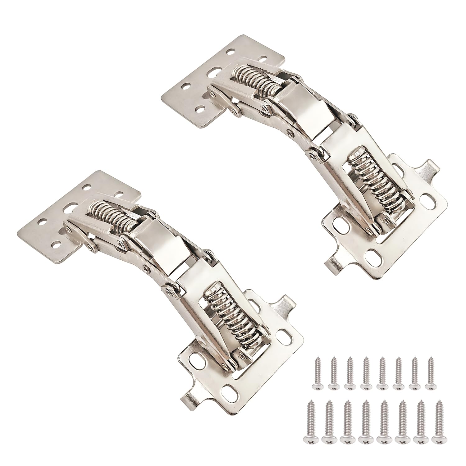 Qrity 2 PCS Cabinet Flap Hinge, Swing Up Flap Hinges, Opening Angle 152°, Cupboard Door Stay Hinges for Cabinets, Campers, Caravans