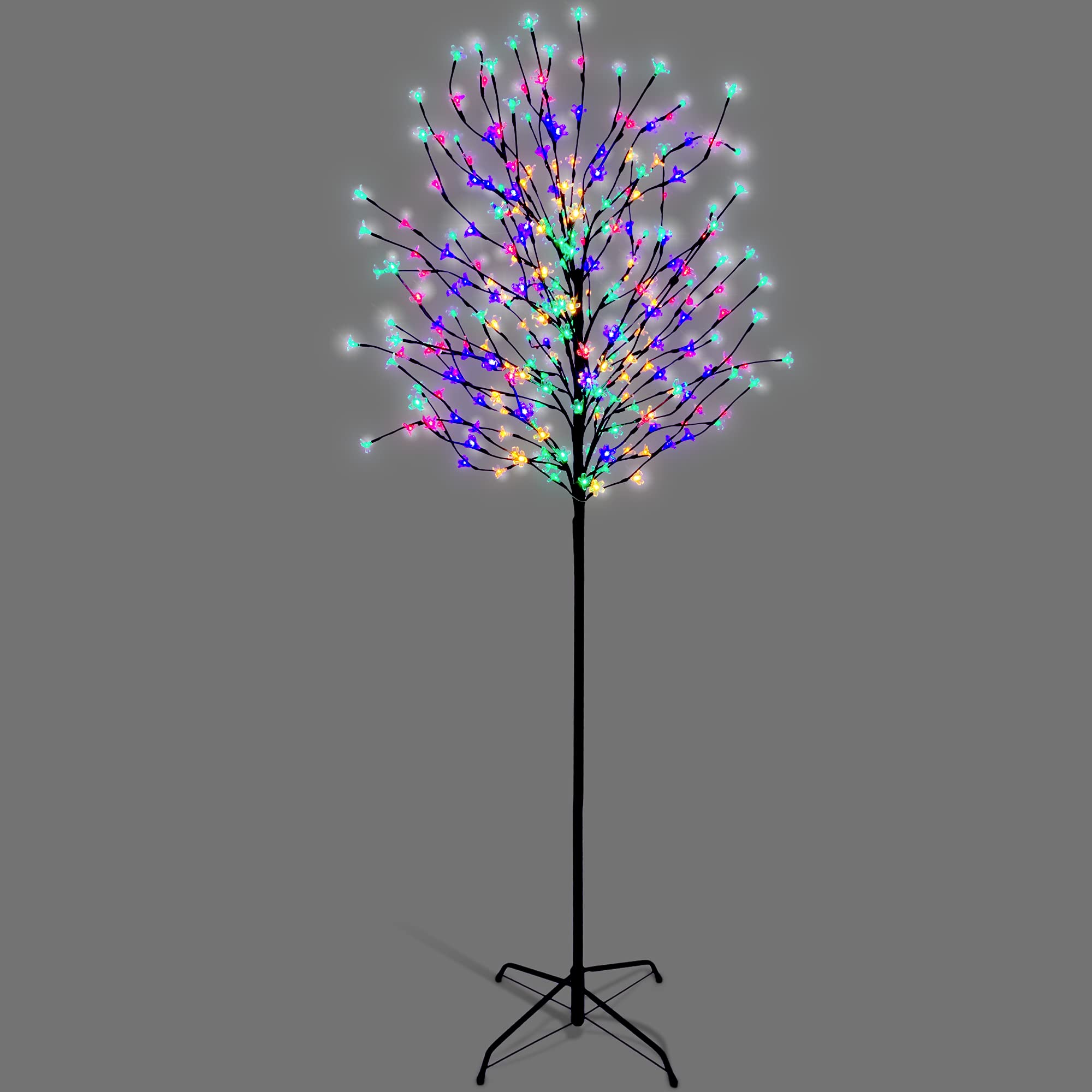 NETTA 6FT LED Cherry Blossom Tree, Pre-Lit 300 Lights, Auto-Off Timer and 8 Lighting Modes, 3M Power Cable, Suitable for Indoor and Outdoor Use - Multi-Colour