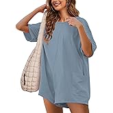 TAQCUX Rompers for Women Athletic Workout Hot Shot Tee Romper Casual Oversized Jumpsuits Overalls