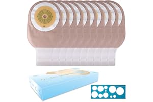 GREETMED 20 PCS Colostomy Bags One Piece Ostomy Bag Ostomy Supplies, Max 60mm Cut to Fit Drainable Pouches with Closure for Ileostomy Colostomy Urostomy Stoma Care